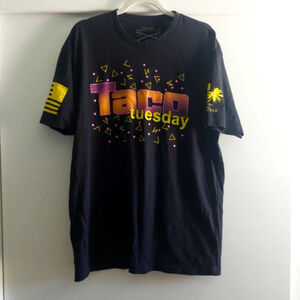 Grunt style/Club Mens Taco Tuesday Graphic print Patriotic t-shirt Black yellow